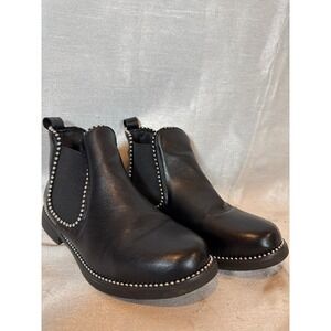 Black Studded Chelsea Boots Women's Ankle Booties Fashion Shoes